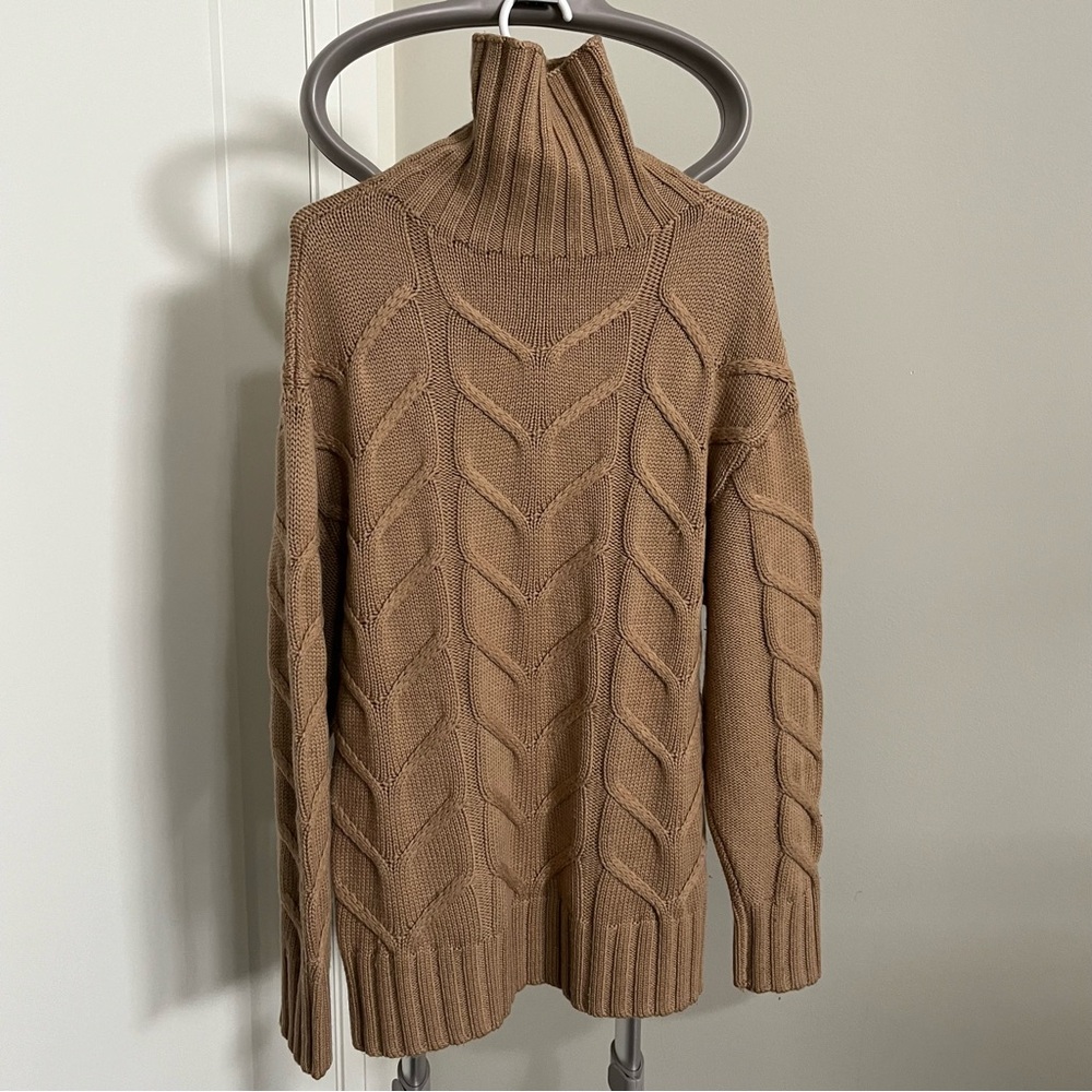 ARITZIA Wilfred - Champeaux Turtleneck Tan Knit Sweater - Women’s M